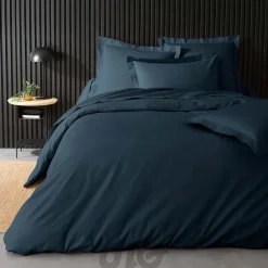 Douceur D'Intérieur Housse de Couette 2 Personnes Percale Uni 78 fils percaline 240x220cm bleu* Housse De Couette