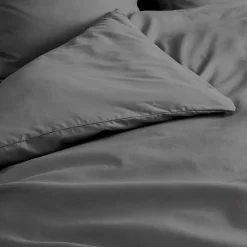 Housse de Couette 2 Personnes Percale Uni 78 fils percaline 240x220cm anthracite>Douceur D'Intérieur Outlet