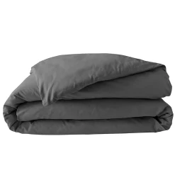 Housse de Couette 2 Personnes Percale Uni 78 fils percaline 240x220cm anthracite><noscript><img width=
