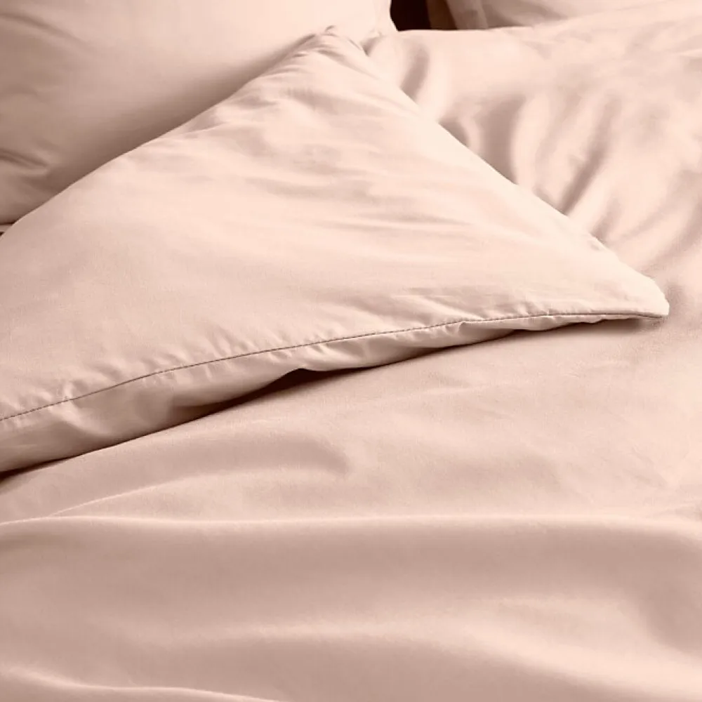 Housse de Couette 2 Personnes Percale Uni 78 fils percaline 260x240cm Rose>Douceur D'Intérieur