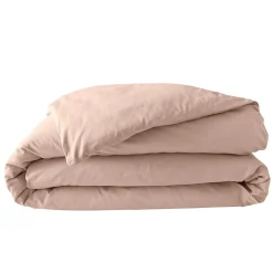 Housse de Couette 2 Personnes Percale Uni 78 fils percaline 260x240cm Rose><noscript><img width=