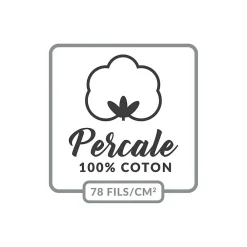 Douceur D'Intérieur Housse de Couette 2 Personnes Percale Uni 78 fils percaline 260x240cm Blanc* Housse De Couette