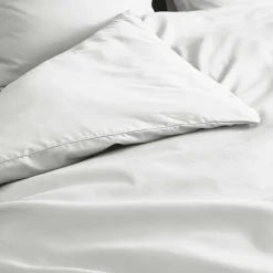 Douceur D'Intérieur Housse de Couette 2 Personnes Percale Uni 78 fils percaline 260x240cm Blanc* Housse De Couette
