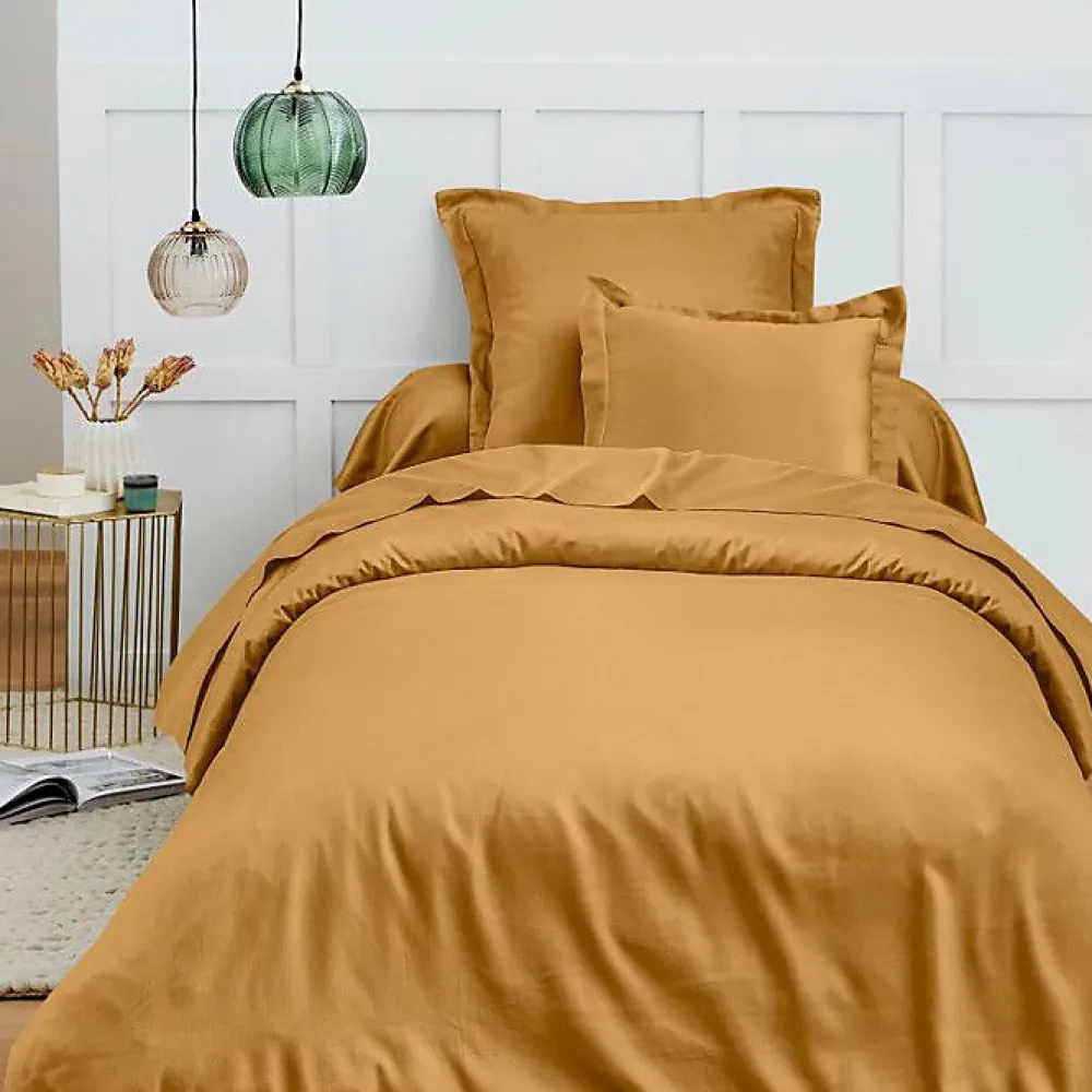 Coton Pur Housse de couette 140 x 200 cm "Prémium" pour lit 1 place - Prémium Miel* Housse De Couette
