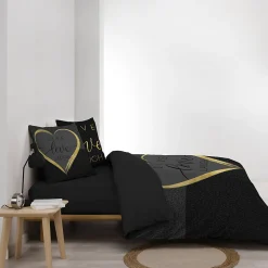 Housse de couette 240 x 220 cm + 2 taies Coton 42 fils Imprimé placé Crazy Love><noscript><img width=