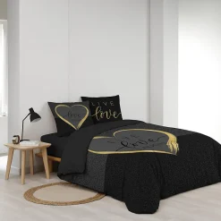 Housse de couette 240 x 220 cm + 2 taies Coton 42 fils Imprimé placé Crazy Love><noscript><img width=