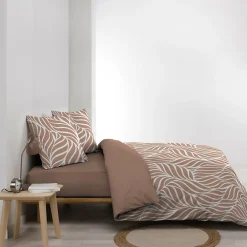 Douceur D'Intérieur Housse de couette 240 x 220 cm imprimée 57 fils MORGANE Mocha 2 taies incluses* Parure De Lit