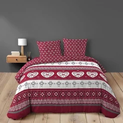 Housse de couette 260 x 240 cm coton 42 fils + 2 taies Alpage>Douceur D'Intérieur Discount