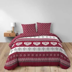 Housse de couette 260 x 240 cm coton 42 fils + 2 taies Alpage><noscript><img width=
