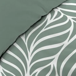 Housse de couette 240 x 220 cm imprimée 57 fils MORGANE Sauge 2 taies incluses>Douceur D'Intérieur Hot