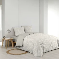 Douceur D'Intérieur Housse de couette 240 x 220 cm imprimée 57 fils MORGANE Naturel 2 taies incluses* Parure De Lit
