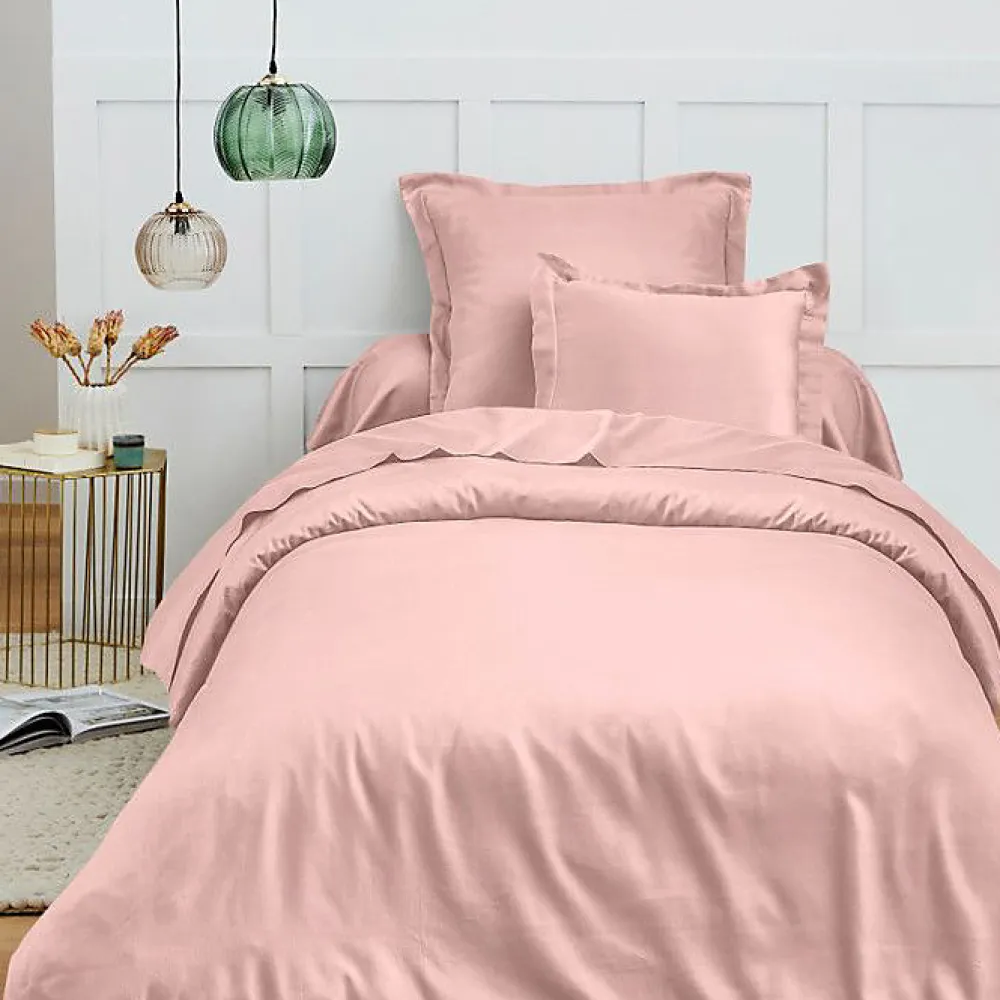 Coton Pur Housse de couette 140 x 200 cm "Prémium" pour lit 1 place - Prémium Rose Dragée* Housse De Couette