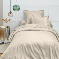 Coton Pur Housse de couette 140 x 200 cm "Prémium" pour lit 1 place - Prémium Sable* Housse De Couette
