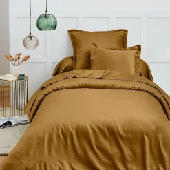 Coton Pur Housse de couette 140 x 200 cm "Prémium" pour lit 1 place - Prémium Caramel* Housse De Couette