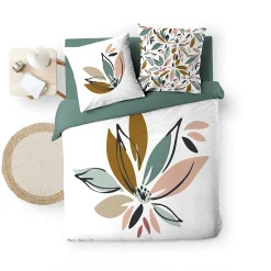 Housse de couette 240 x 220 cm + 2 taies Coton 42 fils OCTAVIA><noscript><img width=