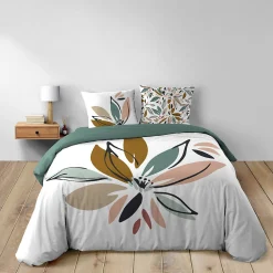 Housse de couette 240 x 220 cm + 2 taies Coton 42 fils OCTAVIA><noscript><img width=