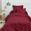 Housse de couette 140 x 200 cm "Prémium" pour lit 1 place - Prémium Grenat>Coton Pur Clearance