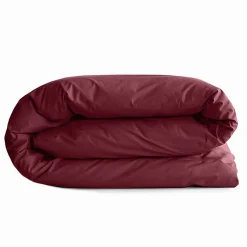 Housse de couette 140 x 200 cm "Prémium" pour lit 1 place - Prémium Grenat>Coton Pur Clearance