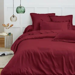 Coton Pur Housse de couette 260 x 240 cm "Prémium" pour lit 2 places King Size - Prémium Grenat* Housse De Couette