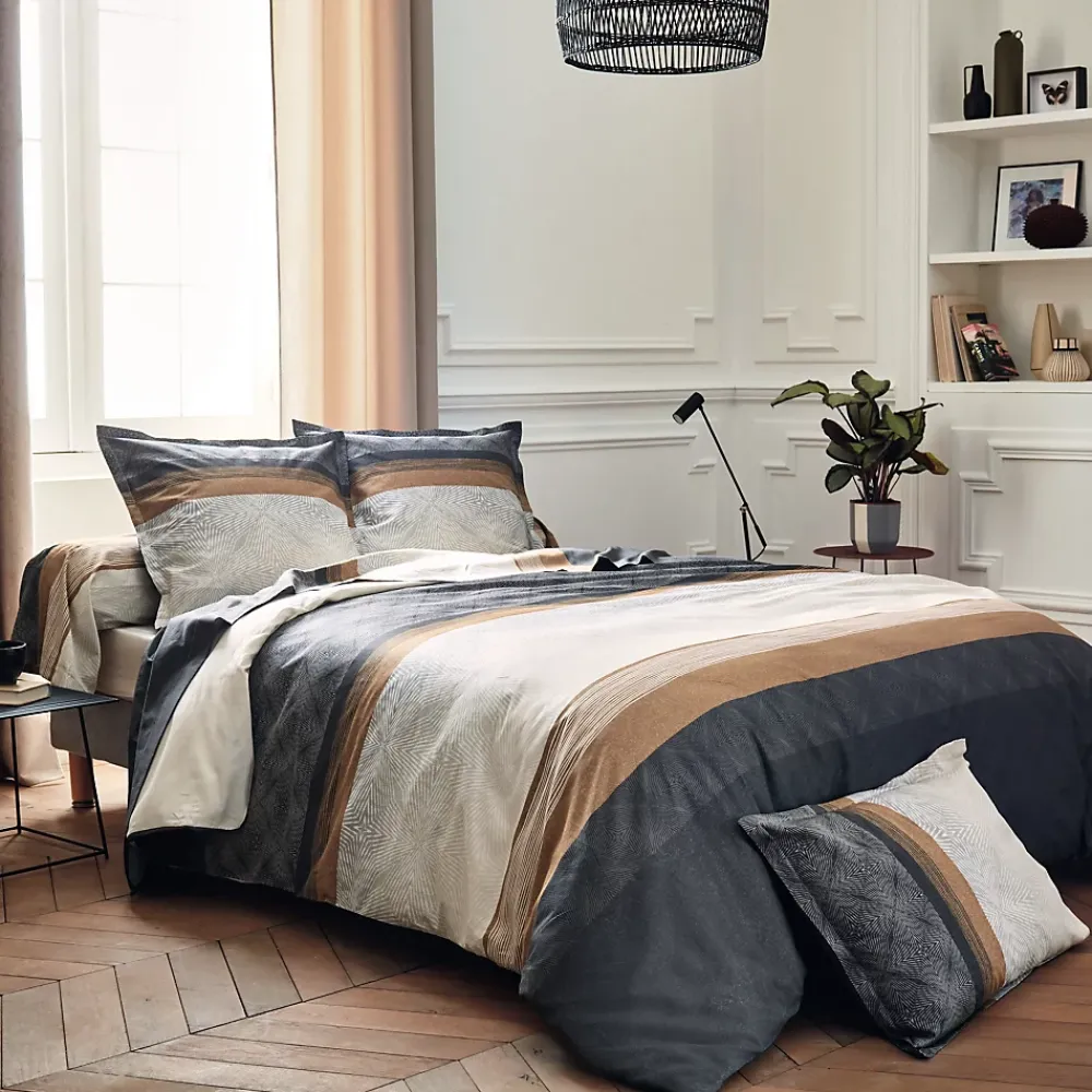 Tradilinge Housse de couette au style graphique (200x200 cm - Noir)* Housse De Couette