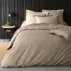 Housse de Couette Beige en Percale de Coton Douceur et Élégance 260 x 240 cm>Douceur D'Intérieur Outlet
