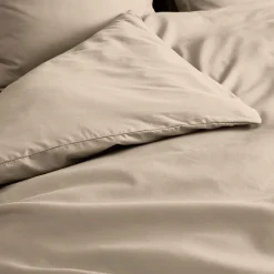 Housse de Couette Beige en Percale de Coton Douceur et Élégance 260 x 240 cm>Douceur D'Intérieur Outlet
