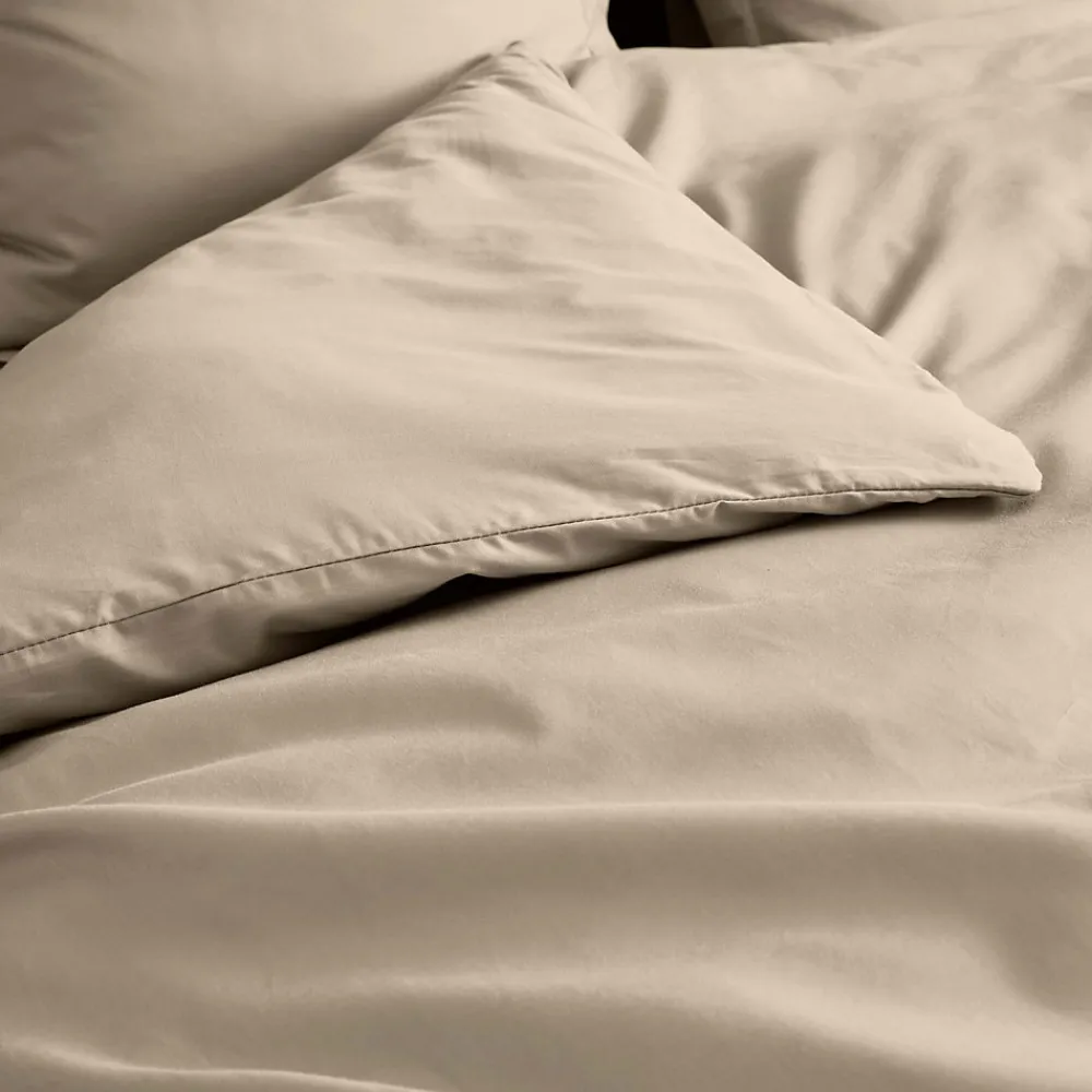 Housse de Couette Beige en Percale de Coton Douceur et Élégance 260 x 240 cm>Douceur D'Intérieur Outlet