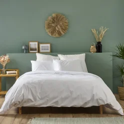 Housse de couette Blanc 240x260cm Parure PERCALE>Bleu Calin Sale