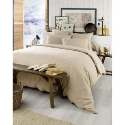 Housse de couette "Candice" toutes dimensions Flanelle de Coton - Candice Sable - Housse de couette 240 x 220 cm>L'Effet Papillon Sale
