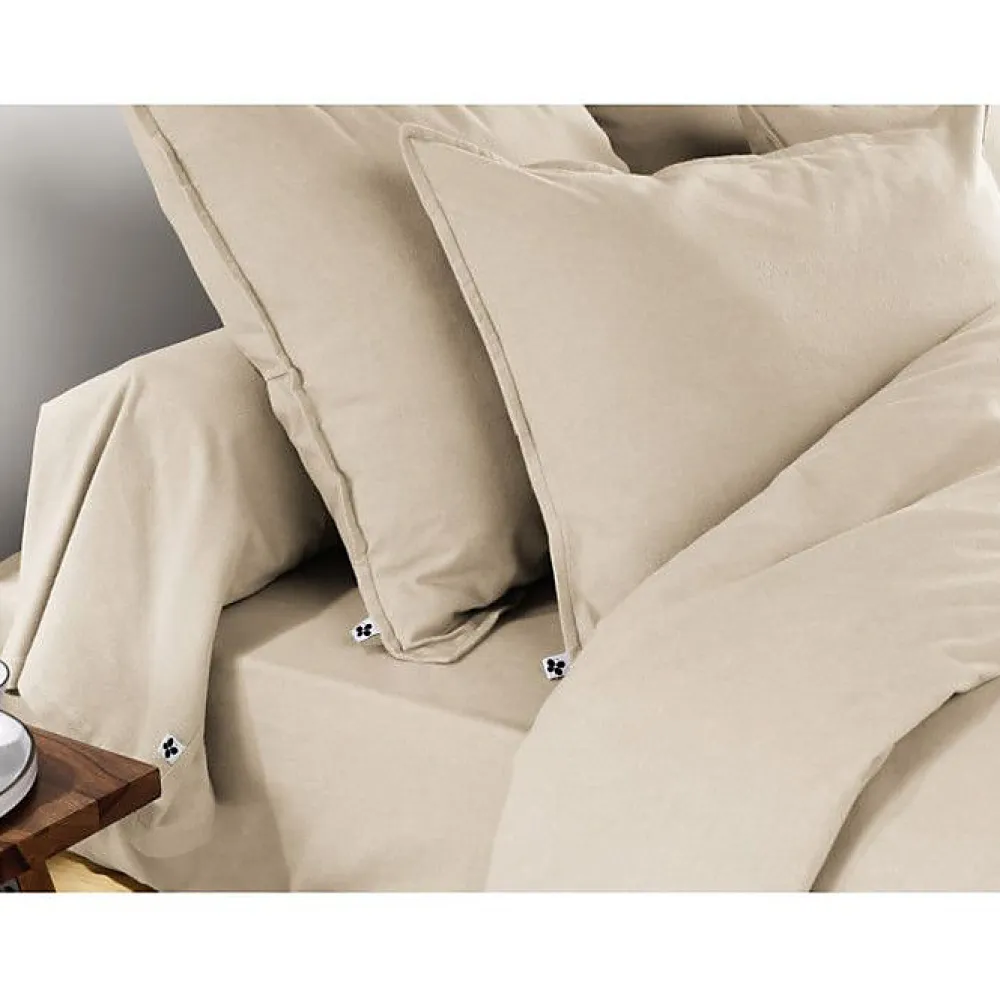 Housse de couette "Candice" toutes dimensions Flanelle de Coton - Candice Sable - Housse de couette 240 x 220 cm>L'Effet Papillon Sale