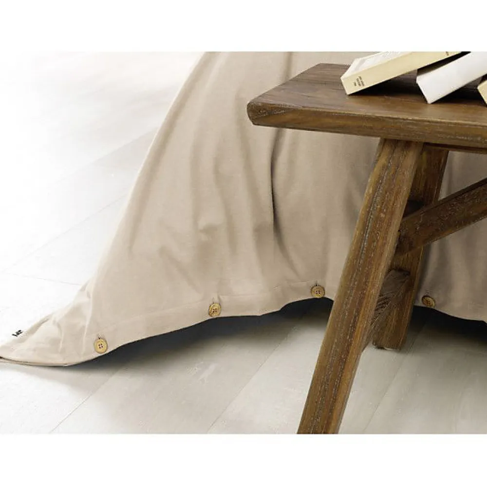 Housse de couette "Candice" toutes dimensions Flanelle de Coton - Candice Sable - Housse de couette 240 x 220 cm>L'Effet Papillon Sale