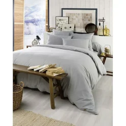 Housse de couette "Candice" toutes dimensions Flanelle de Coton - Candice Brume - Housse de couette 260 x 240 cm>L'Effet Papillon Discount