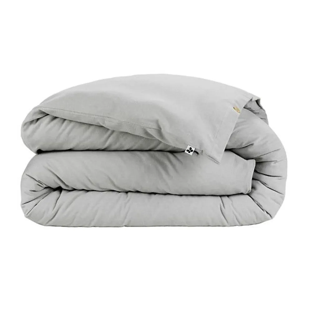 Housse de couette "Candice" toutes dimensions Flanelle de Coton - Candice Brume - Housse de couette 260 x 240 cm>L'Effet Papillon Discount