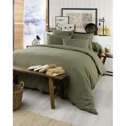 L'Effet Papillon Housse de couette "Candice" toutes dimensions Flanelle de Coton - Candice Romarin - Housse de couette 240 x 220 cm* Housse De Couette