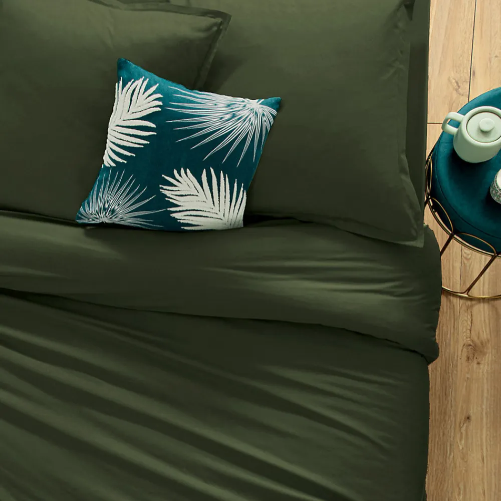 Housse de couette Carina coton 240x220cm vert kaki - Atmosphera>Atmosphera Créateur D'Intérieur Sale