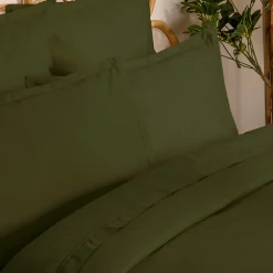 Housse de couette Carina coton 240x220cm vert kaki - Atmosphera><noscript><img width=