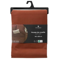 Atmosphera Créateur D'Intérieur Housse de couette Carina en coton 200x140cm rose terracotta - Atmosphera* Housse De Couette