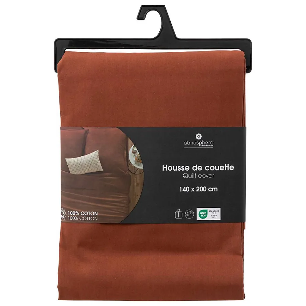 Atmosphera Créateur D'Intérieur Housse de couette Carina en coton 200x140cm rose terracotta - Atmosphera* Housse De Couette