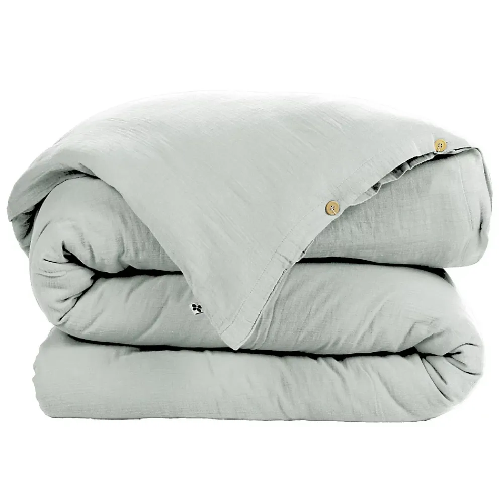 Eden Housse de couette Double Gaze Coton 140 x 200 cm Gaia eucalyptus* Housse De Couette