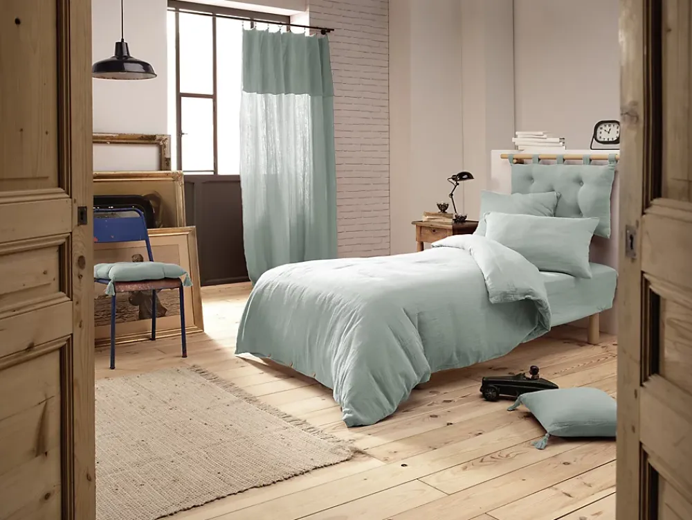 Eden Housse de couette Double Gaze Coton 140 x 200 cm Gaia eucalyptus* Housse De Couette