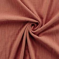 Douceur D'Intérieur Housse de couette double gaze coton uni Terracotta - 220x240cm - Terre cuite* Parure De Lit