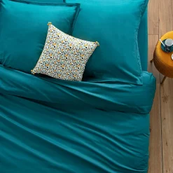 Housse de couette en coton - bleu canard 240x220 cm - Atmosphera>Atmosphera Créateur D'Intérieur Outlet