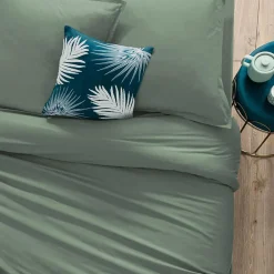 Housse de couette en coton - vert céladon 140x200 cm - Atmosphera>Atmosphera Créateur D'Intérieur Online