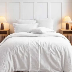Housse de couette en gaze de coton Blanc 200x200 cm LOFT>Sensei Maison Clearance