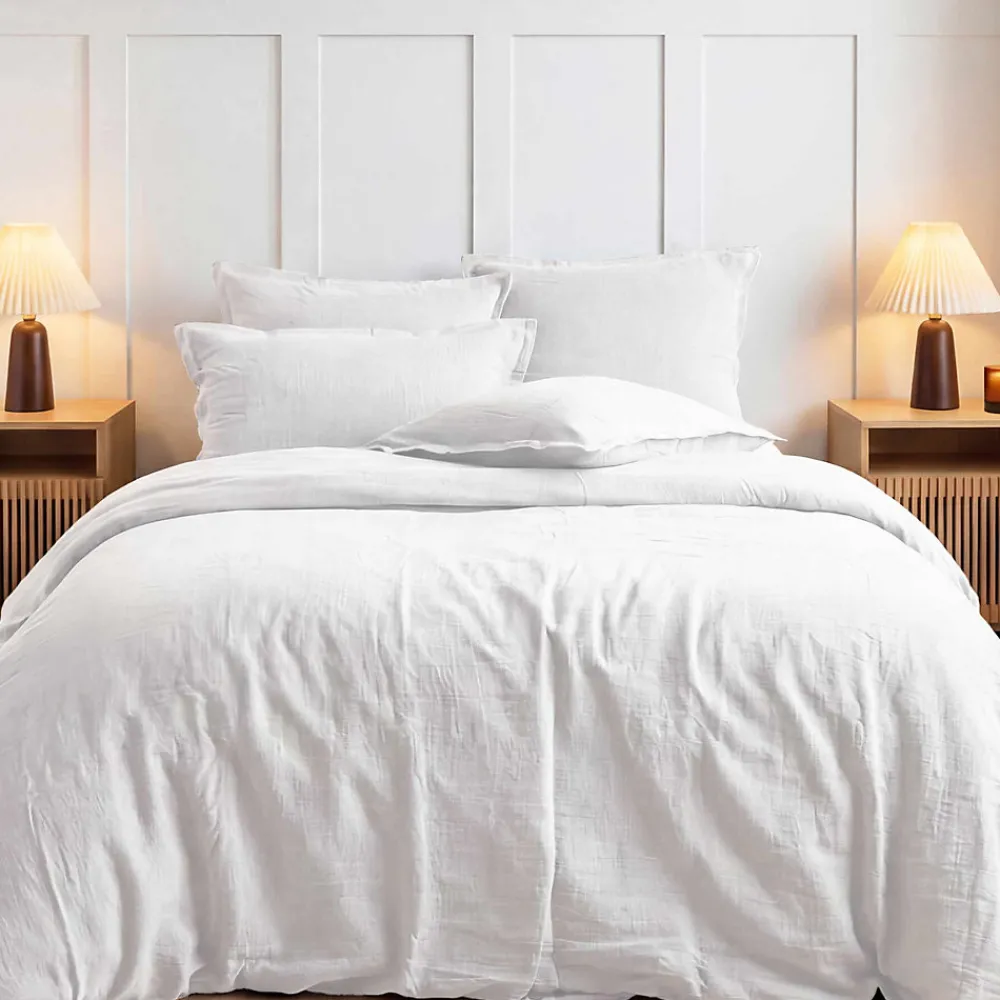 Housse de couette en gaze de coton Blanc 200x200 cm LOFT>Sensei Maison Clearance