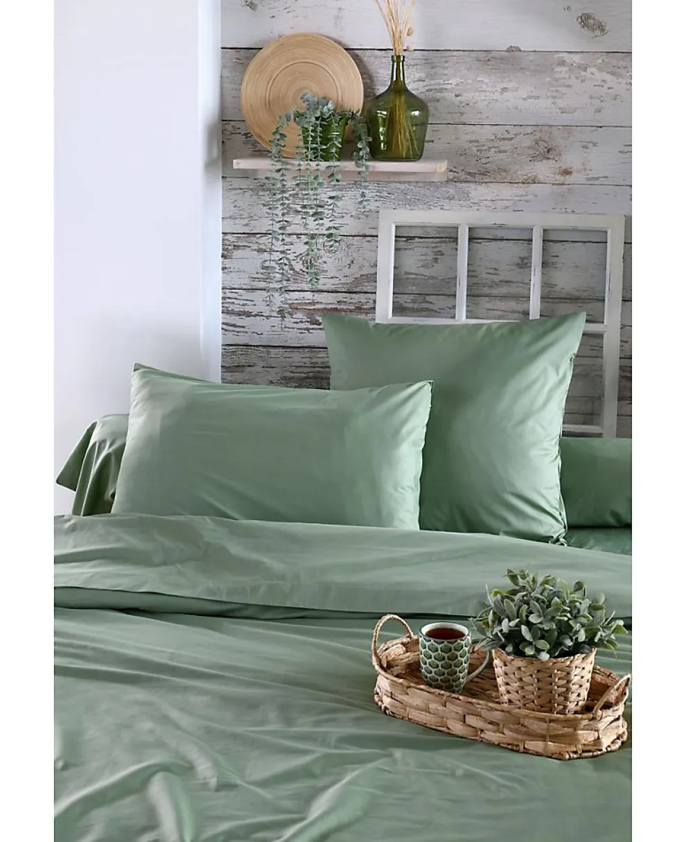 Housse de couette en percale de coton uni Elysée>Eden Sale
