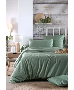 Housse de couette en percale de coton uni Elysée><noscript><img width=