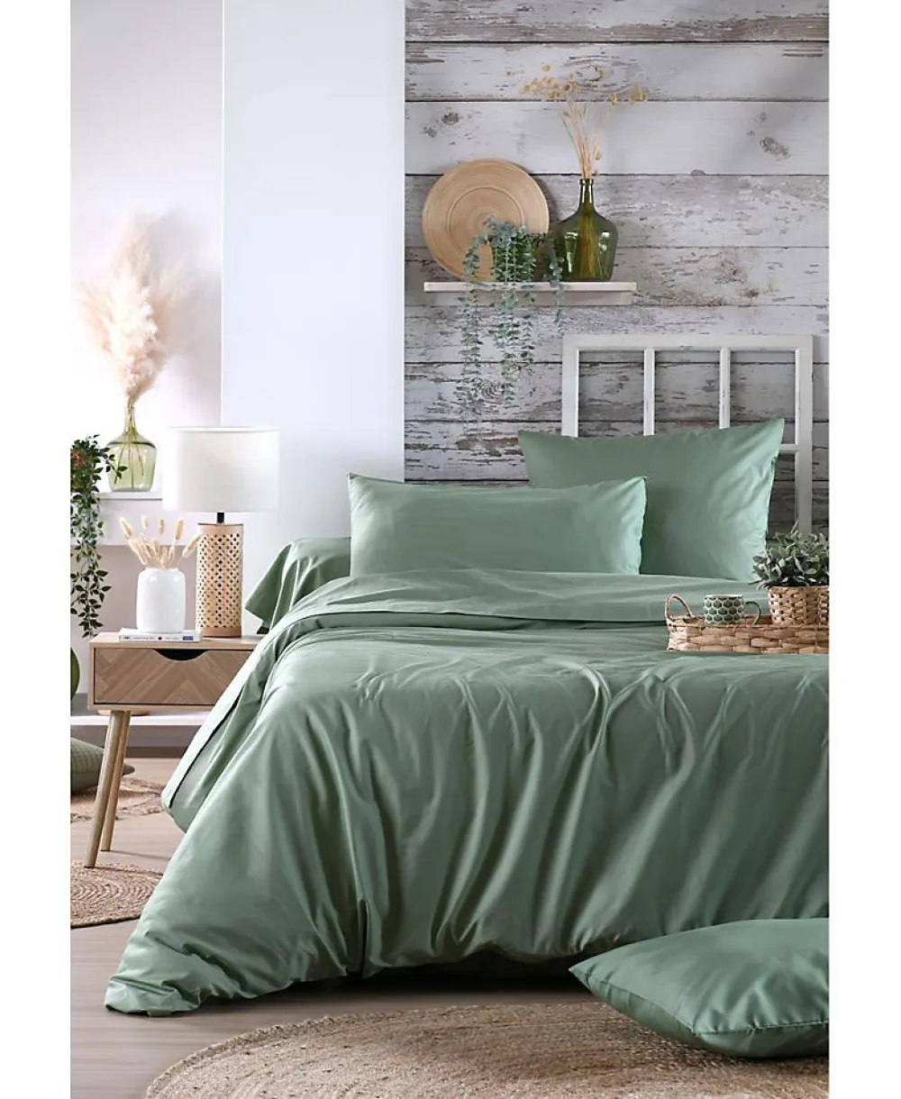 Housse de couette en percale de coton uni Elysée>Eden Sale