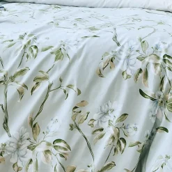 Tradilinge Housse de couette en percale de coton au style anglais (140x200 cm - Céladon)* Housse De Couette