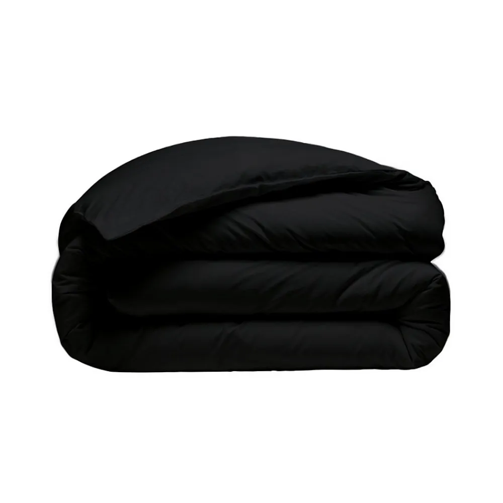 Housse de couette en percale coton Noir 240x220 cm SOFT PERCALE>Sensei Maison Clearance